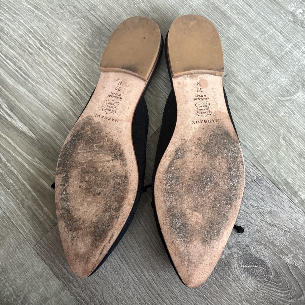 Margaux Black Pointed Flats / Mules - Picture 3 of 4